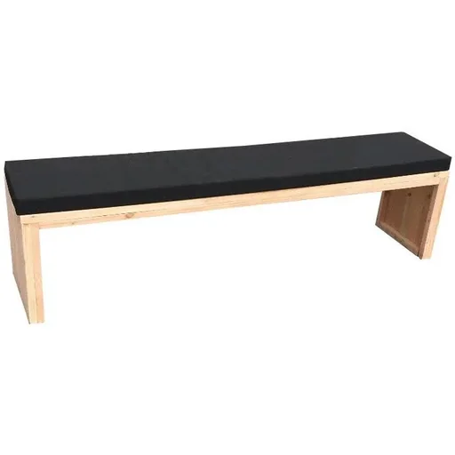"Gartenbank Douglas Holz 180 cm inkl. Wasser- und schmutzabweisendem Kissen schwarz image"