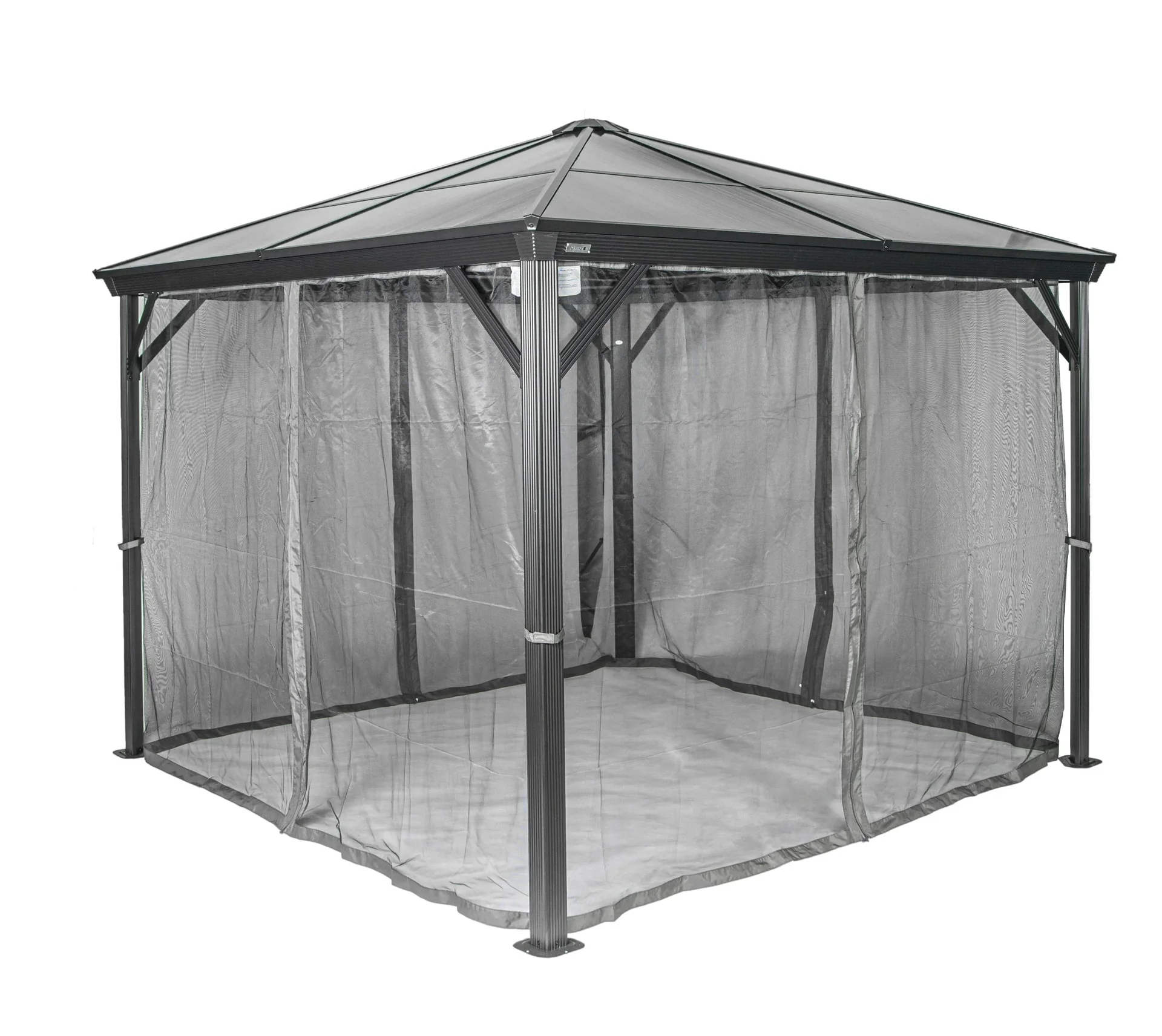 "Pavillon Verona 1014 422,5×298,3×261 cm Anthrazit – Hardtop mit 6-mm-Polycarbonatdach image"