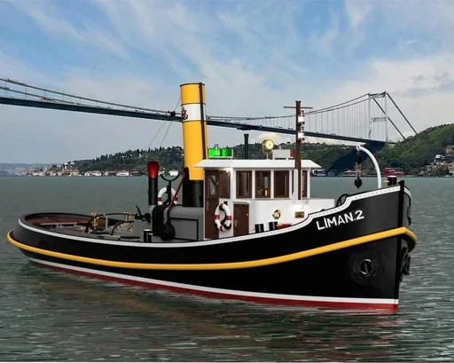 "Holzbausatz Liman 2, Historischer Schlepper im Maßstab 1:20 image"