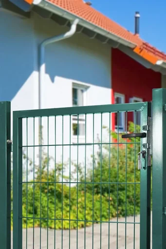 "Gartentor für Doppelstabmatte grün, einflügelig - 100 cm hoch - 100 cm breit image"