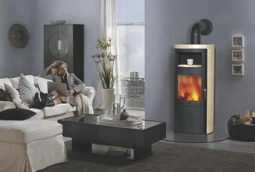 "Kaminofen Vito WW ECOplus (14,2kW) creme, Feinstaubfilter, Dauerbrand, Automatik, Externe Zuluft, Warmwasser image"