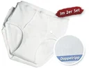 Sportslip, Doppelripp, 2er Pack, weiß, Gr. 8