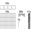 Doppelstabmattenzaun Sets anthrazit mit Dekorelement "Oslo", Länge: 20 m, Höhe: 120 cm