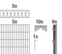 Doppelstabmattenzaun Sets anthrazit mit Dekorelement "Eleganz", Länge: 10 m, Höhe: 120 cm