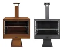 Grill und Kaminofen schwarz