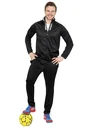 Trainingsanzug, 2-teilig, schwarz/grau, Gr. L