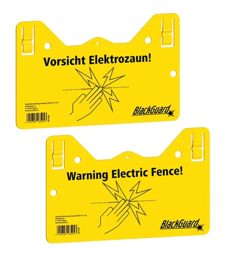 "Warnschild hook - in DE/EN 2-seitig bedruckt 5er Set image"