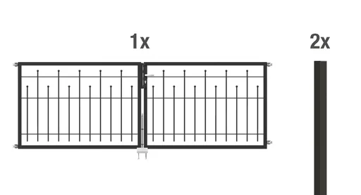 "Doppeltor-Set Madrid inkl. Pfosten 3 x 0,8 m anthrazit image"