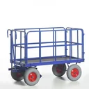 Handpritschenwagen mit Stahlrohrwänden, Traglast 700 kg, Ladefläche 1130 x 730 mm, Radgröße 260 x 85 mm