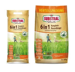 6 in 1 Komplett Rasendünger - 20 kg für 270 m²