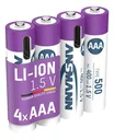 Lithium Ionen Micro (AAA) Akkus USB-C - 4 Stück, Sicherheitsabschaltung