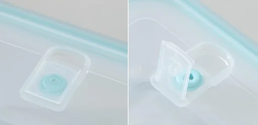 "Glas-Frischhaltedosen-Set mit Click-Deckel, 4-teilig, 1500/ 2600 ml, Transparent/ Mintgrün image"