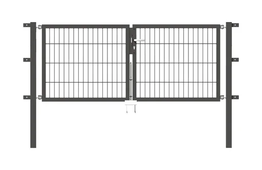 "Doppeltor Flexo mit Zubehör, anthrazit, Breite 200 cm, Höhe 120 cm, PF: 60x60 cm image"