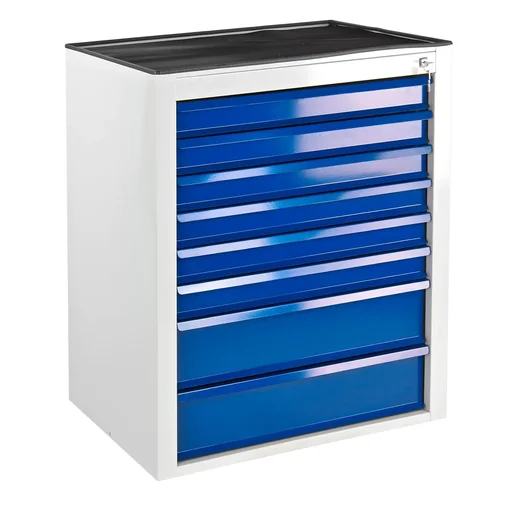 "Schubladenschrank / Werkzeugschrank mammut, 8 Schubladen,RAL 7035 / 5012 image"