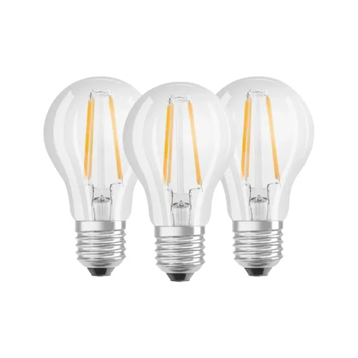 "BASE FILAMENT LED Lampe mit 7 Watt, E27, warmweiß, klar - 3 Stück image"