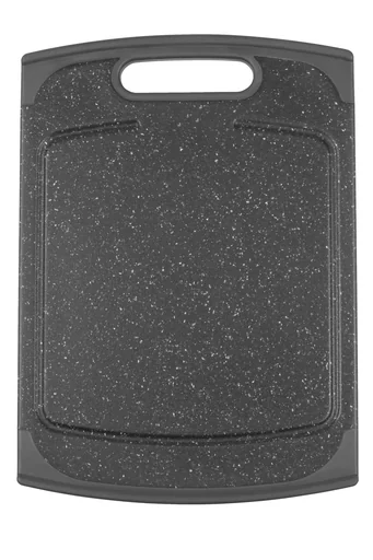 "Schneidebrett mit Saftrinne, in Granitoptik, Schwarz, 360 x 250 mm image"