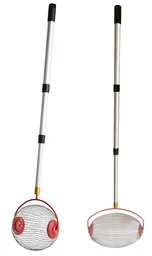 Rolling fruit picker with telescopic handle, large