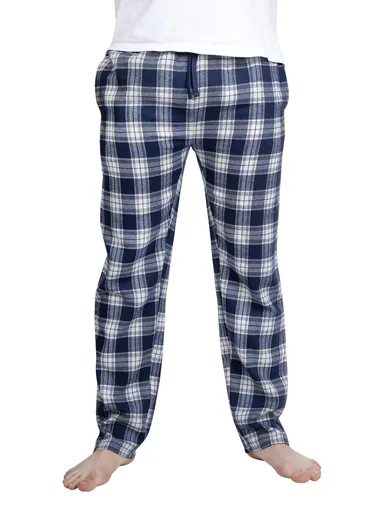 "Flanellhosen im Doppelpack, blau-kariert/schwarz-kariert, Gr.XL image"