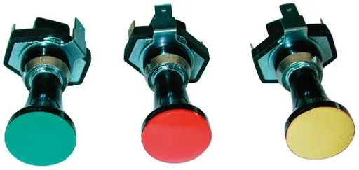 "Zugschalter ( Knopf rot ), 12V / 2 W, zum Einbau ins Armaturenbrett image"