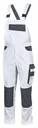 Latzhose EXTREME, weiss-grau, Gr. S
