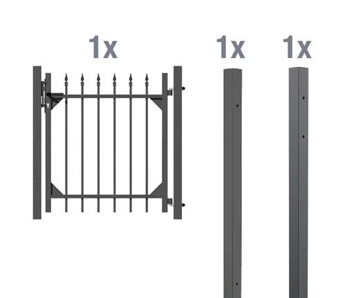 "Einzeltorset Chaussee, zum Einbetonieren, anthrazit, Höhe 120 cm, Breite 1 m image"
