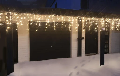 "Eisregen Lichterkette mit 240 warmweißen LED - Länge 6 m image"