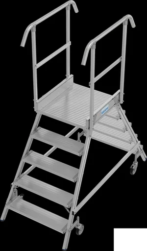 Podestleiter 2 x 5 Alustufen beidseitig Besteigbar