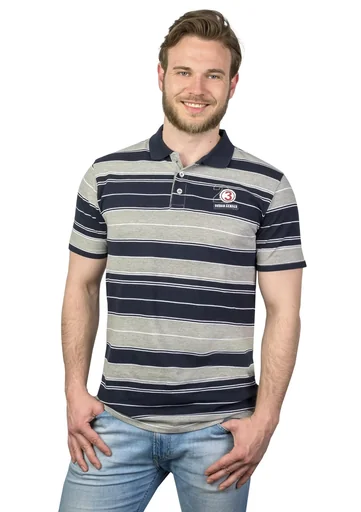 "Poloshirt mit Knopfleiste, Farbe marine gestreift, Gr. 3XL image"