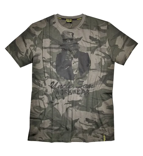 "T-Shirt mit Rundhals und Frontdruck, Farbe camouflage, Gr.XL image"