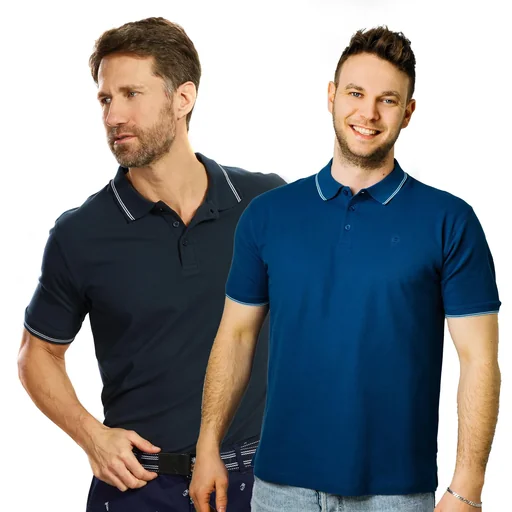 "Poloshirt geknöpft, Farbe marine, Gr.M image"