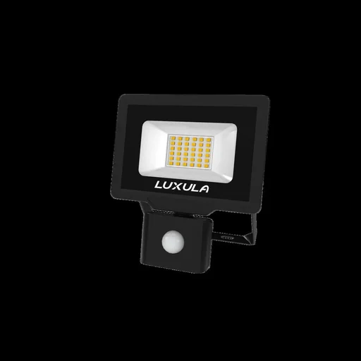 "LED-Fluter in schwarz mit Bewegungsmelder bietet 30 W, 3000 K (warmweiß), 3000 lm & IP65 Schutz image"