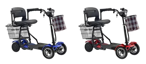"4-Rad E-Mobil Assisi 2.0 6 km/h Safety: 36V/10Ah Li-Ionen mit Gepäck-Tasche/-Korb, Blinker, faltbar, rot image"