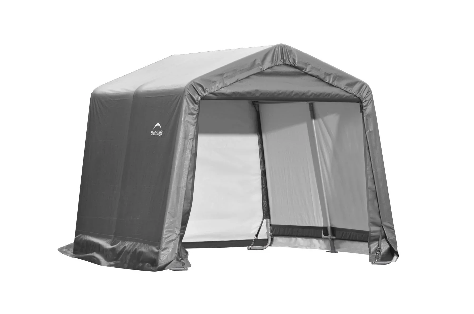 "ShelterLogic Foliengerätehaus 9 m², grau, 297×305 cm – verstärkte Rückwand, DuPont-Stahlrahmen, wetterfest image"