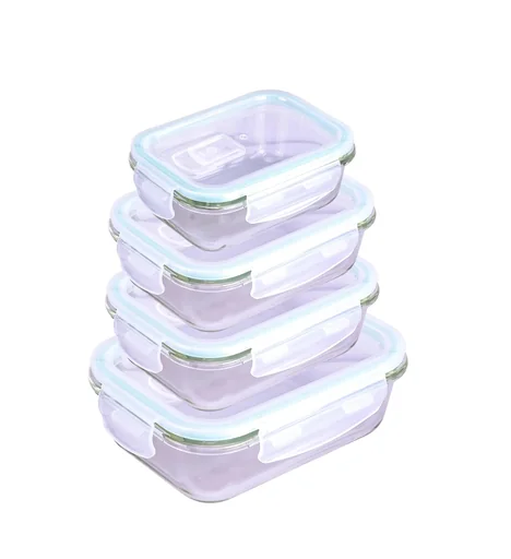 "Glasfrischhaltedose mit Mikrowellendeckel rechteckig 1000 ml image"