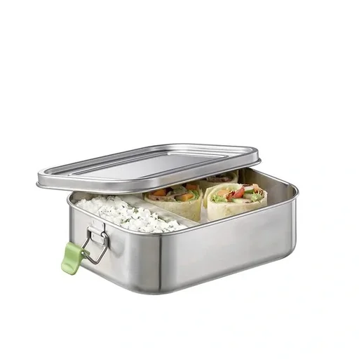 "Hochwertige langlebige Edelstahl Lunchbox/Brotdose 1,1L inklusive Trennwand / auslaufsichere Frischhaltedose / Bento Box image"