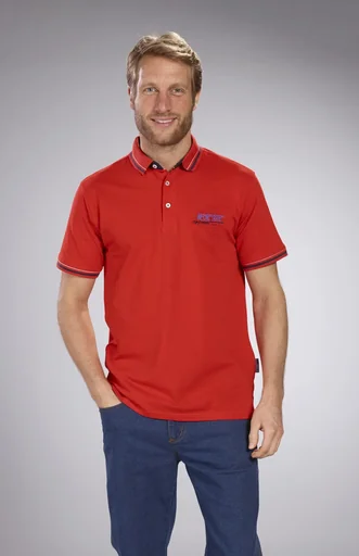 "Poloshirt aus Pique, Farbe rot, Gr.L image"