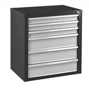 Schubladenschrank / Werkzeugschrank mammut, 6 Schubladen, RAL7016 / 7035