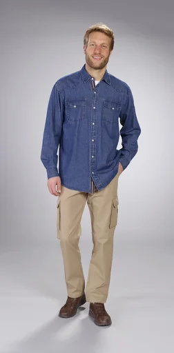 "Jeanshemd in Farbe bluestone, Gr.3XL image"