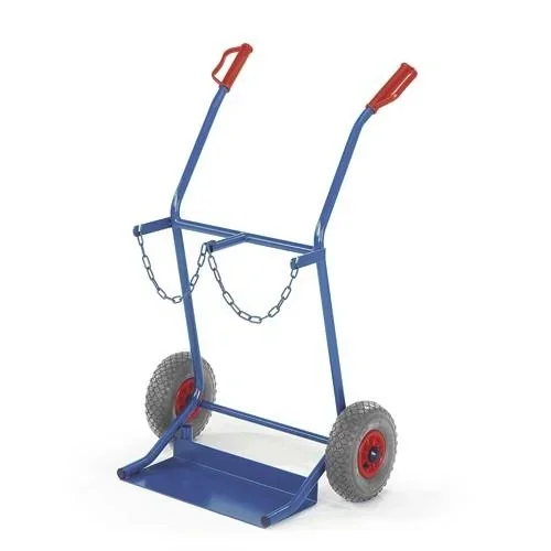 "Stahflaschenwagen mit Vollgummibereifung 250 mm für 2 Flaschen groß image"