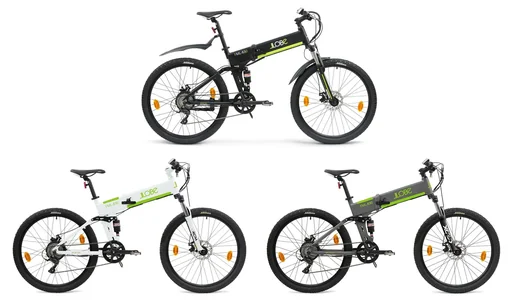 "Unisex E-Mountain-Bike, 27,5 Zoll, Rahmenhöhe 48 cm, 9‐Gang Kettenschaltung, weiß, faltbar - FML830, 10,4 Ah image"