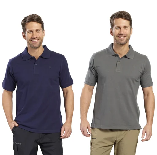 "Poloshirt geknöpft, Farbe marine melange, Gr.2XL image"