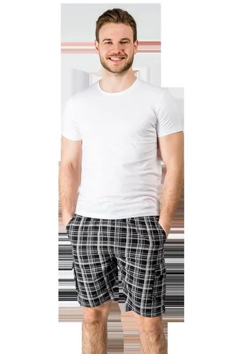"Short mit Cargotasche, Farbe schwarz/kariert, Gr.2XL image"