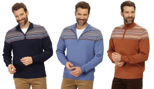 "Pullover mit Norwegermuster, Farbe braun, Gr.3XL image"