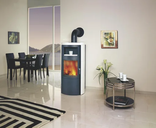 "Kaminofen Vito WW ECOplus (8,4 kW) creme-weiss, Feinstaubfilter, Dauerbrand, Automatik, Externe Zuluft, Warmwasser image"