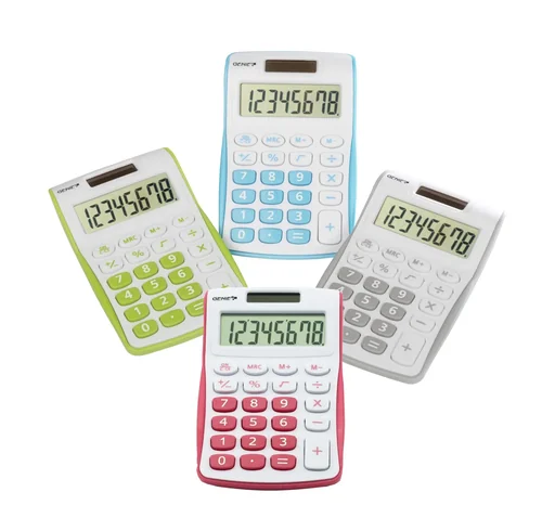 "Kompakter Taschenrechner mit 8stelligem Display und Dual-Power, silber image"