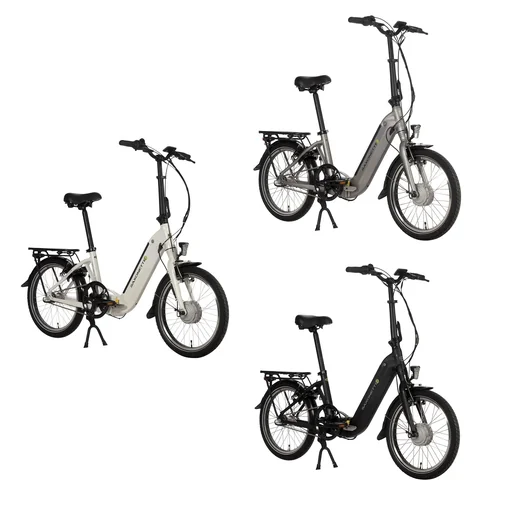 "Unisex E-Faltrad, 20 Zoll, Rahmenhöhe 33 cm,3 Gang Nabenschaltung, weiß, Sylt image"