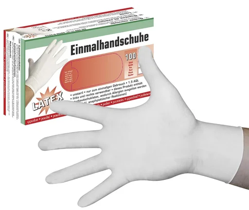 "Latexhandschuhe, leicht gepudert, Gr. M , 100 St. image"