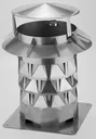 Kaminaufsatz NW150, Edelstahl, Windkat, f. Kamine 13,5x13,5 bzw.15cm
