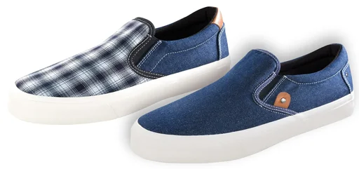 "Canvas Slipper, blau/kariert, Gr.45 image"