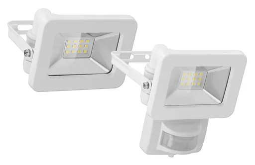 "LED Außenstrahler mit Bewegungsmelder Weiß, 20 Watt - 1700 Lumen image"